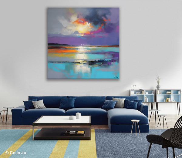 Large Abstract Painting for Living Room, Original Abstract Wall Art, Landscape Acrylic Art, Landscape Canvas Art, Hand Painted Canvas Art-HomePaintingDecor