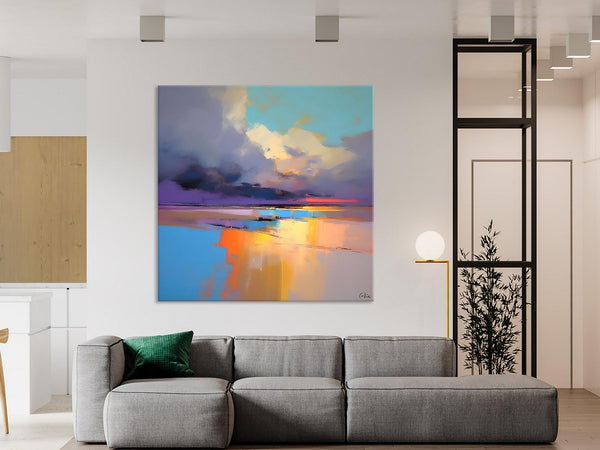 Original Landscape Wall Art, Landscape Oil Paintings, Landscape Canvas Art, Abstract Landscape Painting for Living Room, Hand Painted Canvas Art-HomePaintingDecor