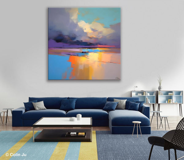 Original Landscape Wall Art, Landscape Oil Paintings, Landscape Canvas Art, Abstract Landscape Painting for Living Room, Hand Painted Canvas Art-HomePaintingDecor