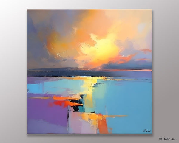 Canvas Painting for Living Room, Original Modern Wall Art Painting, Abstract Landscape Paintings, Oversized Contemporary Abstract Artwork-HomePaintingDecor