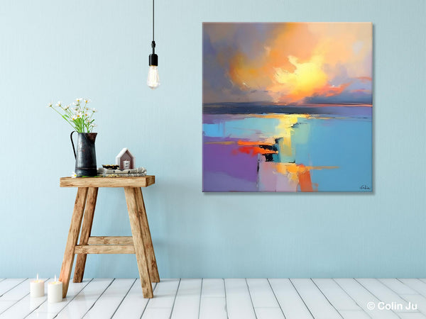 Canvas Painting for Living Room, Original Modern Wall Art Painting, Abstract Landscape Paintings, Oversized Contemporary Abstract Artwork-HomePaintingDecor