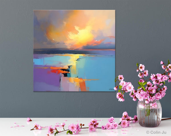 Canvas Painting for Living Room, Original Modern Wall Art Painting, Abstract Landscape Paintings, Oversized Contemporary Abstract Artwork-HomePaintingDecor