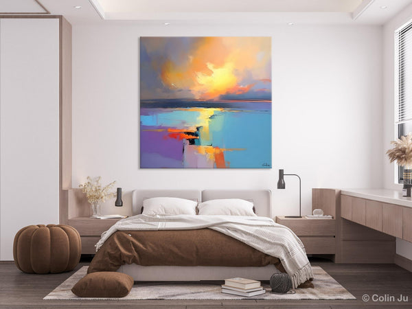 Canvas Painting for Living Room, Original Modern Wall Art Painting, Abstract Landscape Paintings, Oversized Contemporary Abstract Artwork-HomePaintingDecor