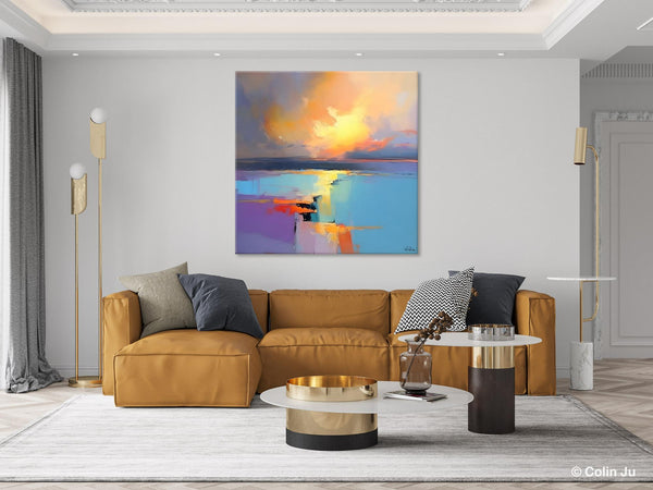 Canvas Painting for Living Room, Original Modern Wall Art Painting, Abstract Landscape Paintings, Oversized Contemporary Abstract Artwork-HomePaintingDecor