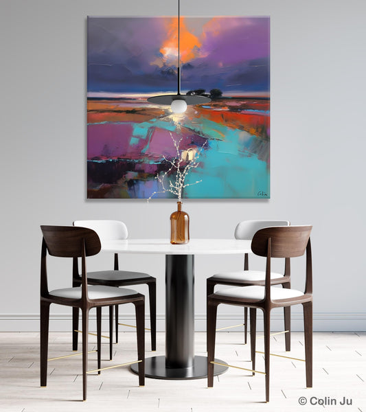 Canvas Painting for Living Room, Original Modern Wall Art Painting, Abstract Landscape Paintings, Oversized Contemporary Abstract Artwork-HomePaintingDecor