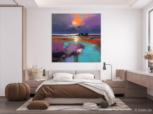 Canvas Painting for Living Room, Original Modern Wall Art Painting, Abstract Landscape Paintings, Oversized Contemporary Abstract Artwork-HomePaintingDecor
