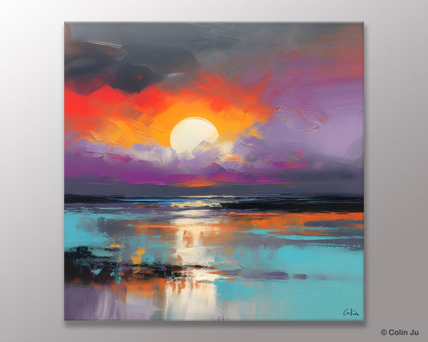 Large Landscape Painting for Living Room, Original Abstract Landscape Wall Art, Landscape Canvas Art, Hand Painted Canvas Paintings-HomePaintingDecor