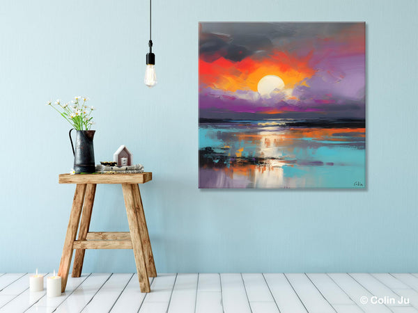 Large Landscape Painting for Living Room, Original Abstract Landscape Wall Art, Landscape Canvas Art, Hand Painted Canvas Paintings-HomePaintingDecor