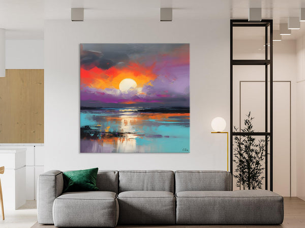 Large Landscape Painting for Living Room, Original Abstract Landscape Wall Art, Landscape Canvas Art, Hand Painted Canvas Paintings-HomePaintingDecor