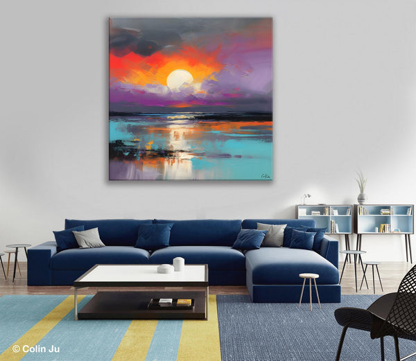 Large Landscape Painting for Living Room, Original Abstract Landscape Wall Art, Landscape Canvas Art, Hand Painted Canvas Paintings-HomePaintingDecor