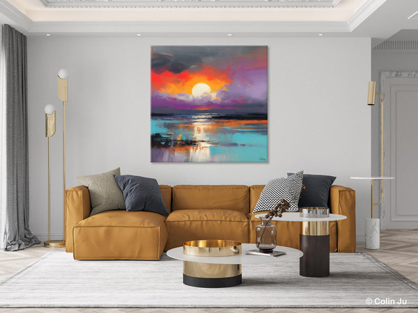 Large Landscape Painting for Living Room, Original Abstract Landscape Wall Art, Landscape Canvas Art, Hand Painted Canvas Paintings-HomePaintingDecor
