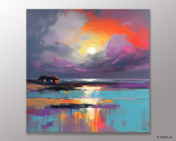Original Abstract Landscape Wall Art, Landscape Canvas Art, Large Landscape Painting for Living Room, Hand Painted Canvas Paintings-HomePaintingDecor