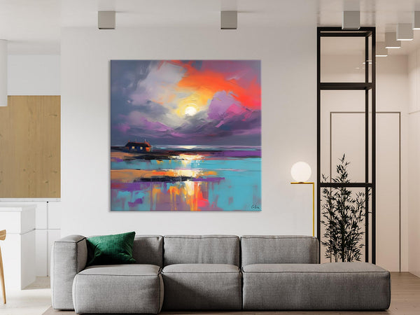 Original Abstract Landscape Wall Art, Landscape Canvas Art, Large Landscape Painting for Living Room, Hand Painted Canvas Paintings-HomePaintingDecor