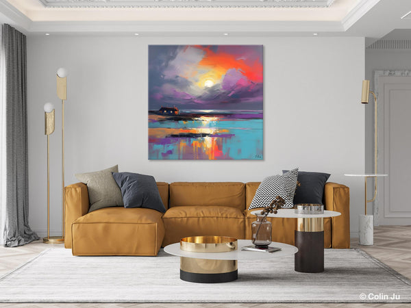 Original Abstract Landscape Wall Art, Landscape Canvas Art, Large Landscape Painting for Living Room, Hand Painted Canvas Paintings-HomePaintingDecor