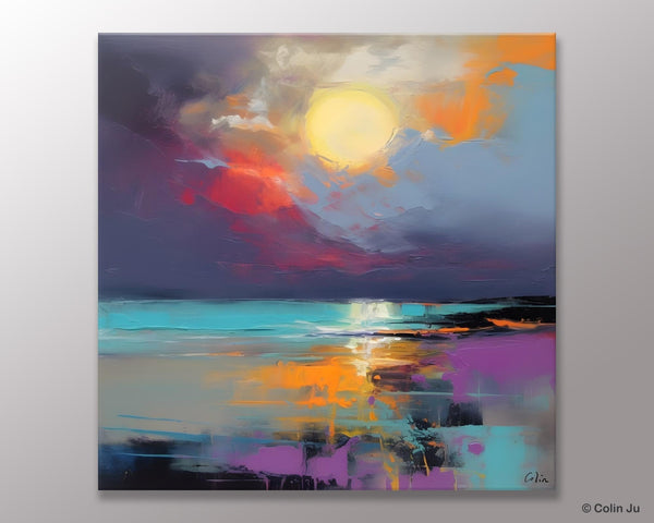 Abstract Landscape Paintings, Simple Wall Art Ideas, Original Landscape Abstract Painting, Large Landscape Canvas Paintings, Buy Art Online-HomePaintingDecor