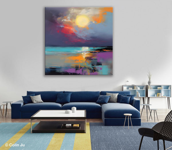 Abstract Landscape Paintings, Simple Wall Art Ideas, Original Landscape Abstract Painting, Large Landscape Canvas Paintings, Buy Art Online-HomePaintingDecor