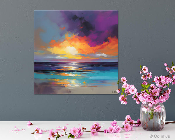 Contemporary Acrylic Painting on Canvas, Large Art Painting for Living Room, Original Landscape Canvas Art, Oversized Landscape Wall Art Paintings-HomePaintingDecor