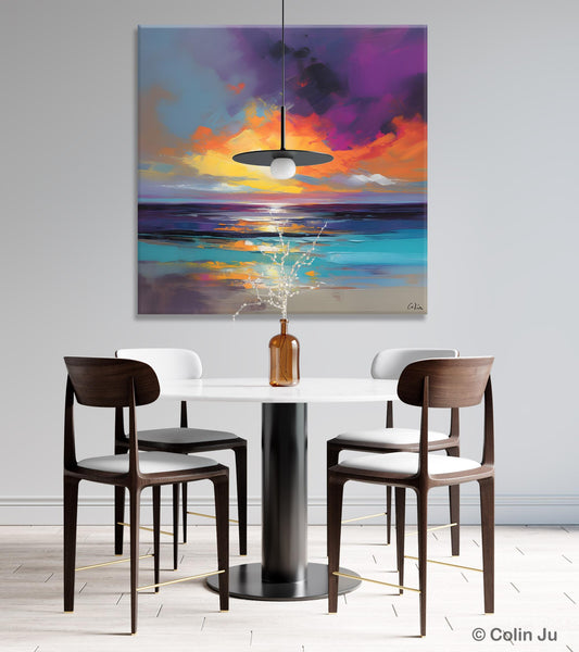 Contemporary Acrylic Painting on Canvas, Large Art Painting for Living Room, Original Landscape Canvas Art, Oversized Landscape Wall Art Paintings-HomePaintingDecor