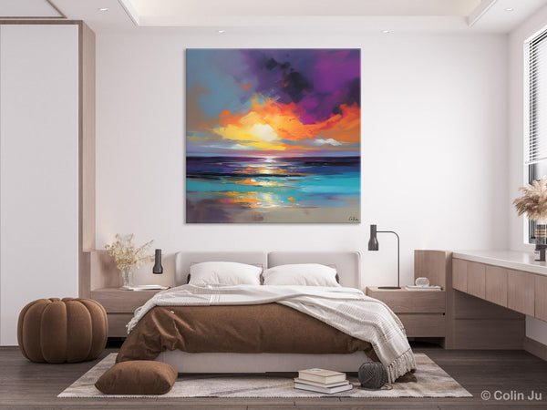 Contemporary Acrylic Painting on Canvas, Large Art Painting for Living Room, Original Landscape Canvas Art, Oversized Landscape Wall Art Paintings-HomePaintingDecor