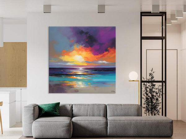 Contemporary Acrylic Painting on Canvas, Large Art Painting for Living Room, Original Landscape Canvas Art, Oversized Landscape Wall Art Paintings-HomePaintingDecor