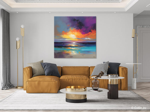 Contemporary Acrylic Painting on Canvas, Large Art Painting for Living Room, Original Landscape Canvas Art, Oversized Landscape Wall Art Paintings-HomePaintingDecor