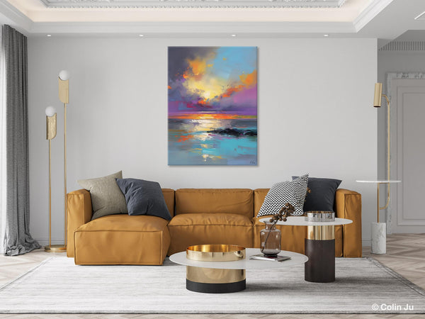 Oil Painting on Canvas, Extra Large Modern Wall Art, Landscape Canvas Paintings for Dining Room, Original Landscape Abstract Painting-HomePaintingDecor