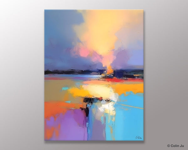 Canvas Painting for Bedroom, Landscape Canvas Painting, Abstract Landscape Painting, Original Landscape Art, Large Wall Art Paintings for Living Room-HomePaintingDecor