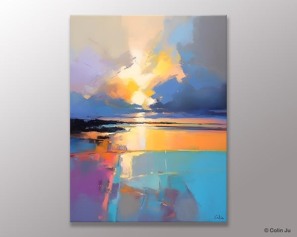Landscape Canvas Painting, Abstract Landscape Painting, Original Landscape Art, Canvas Painting for Bedroom, Large Wall Art Paintings for Living Room-HomePaintingDecor