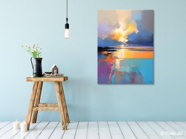 Landscape Canvas Painting, Abstract Landscape Painting, Original Landscape Art, Canvas Painting for Bedroom, Large Wall Art Paintings for Living Room-HomePaintingDecor