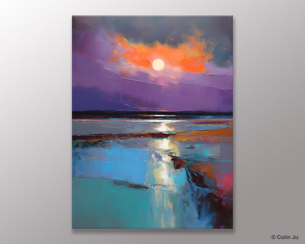Extra Large Modern Wall Art, Landscape Canvas Paintings for Dining Room, Oil Painting on Canvas, Original Landscape Abstract Painting-HomePaintingDecor
