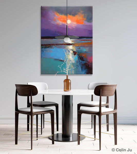 Extra Large Modern Wall Art, Landscape Canvas Paintings for Dining Room, Oil Painting on Canvas, Original Landscape Abstract Painting-HomePaintingDecor