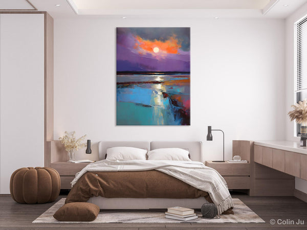 Extra Large Modern Wall Art, Landscape Canvas Paintings for Dining Room, Oil Painting on Canvas, Original Landscape Abstract Painting-HomePaintingDecor