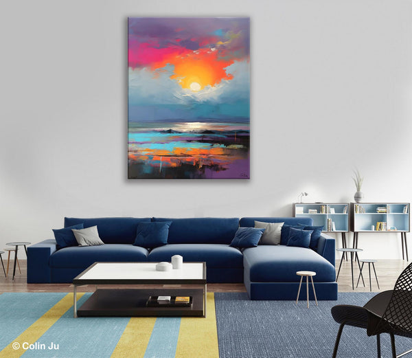 Original Hand Painted Oil Paintings, Canvas Paintings Behind Sofa, Contemporary Canvas Wall Art, Abstract Paintings for Bedroom, Buy Paintings Online-HomePaintingDecor