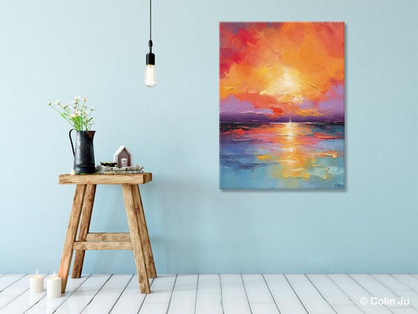 Modern Landscape Paintings, Oversized Contemporary Canvas Paintings, Extra Large Canvas Painting for Living Room, Original Canvas Wall Art-HomePaintingDecor