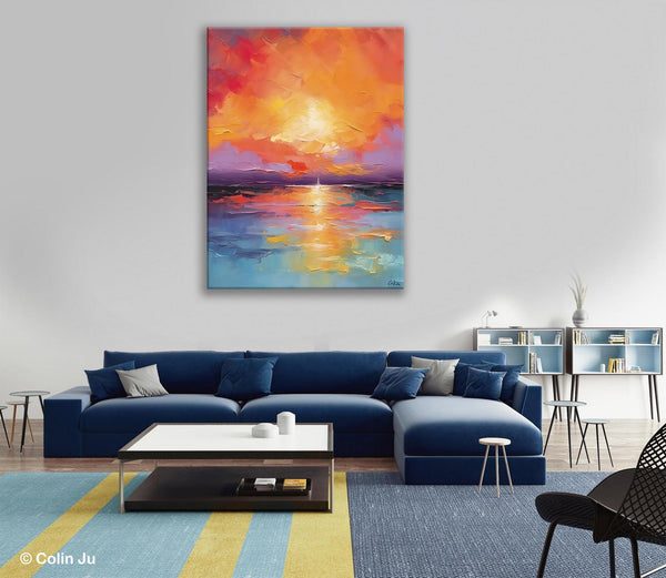 Modern Landscape Paintings, Oversized Contemporary Canvas Paintings, Extra Large Canvas Painting for Living Room, Original Canvas Wall Art-HomePaintingDecor