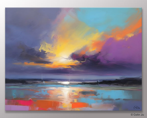 Landscape Painting on Canvas, Hand Painted Canvas Art, Abstract Landscape Artwork, Contemporary Wall Art Paintings, Extra Large Original Art-HomePaintingDecor