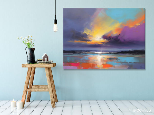 Landscape Painting on Canvas, Hand Painted Canvas Art, Abstract Landscape Artwork, Contemporary Wall Art Paintings, Extra Large Original Art-HomePaintingDecor