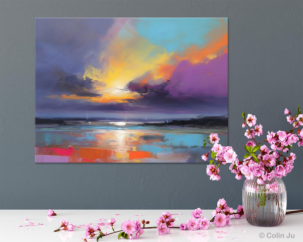 Landscape Painting on Canvas, Hand Painted Canvas Art, Abstract Landscape Artwork, Contemporary Wall Art Paintings, Extra Large Original Art-HomePaintingDecor