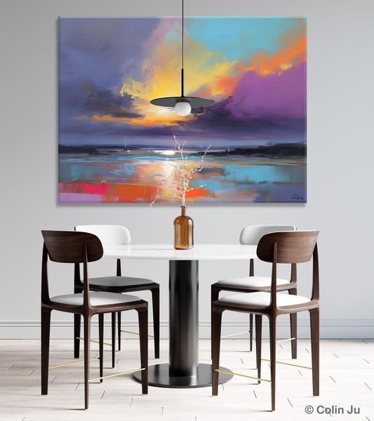 Landscape Painting on Canvas, Hand Painted Canvas Art, Abstract Landscape Artwork, Contemporary Wall Art Paintings, Extra Large Original Art-HomePaintingDecor