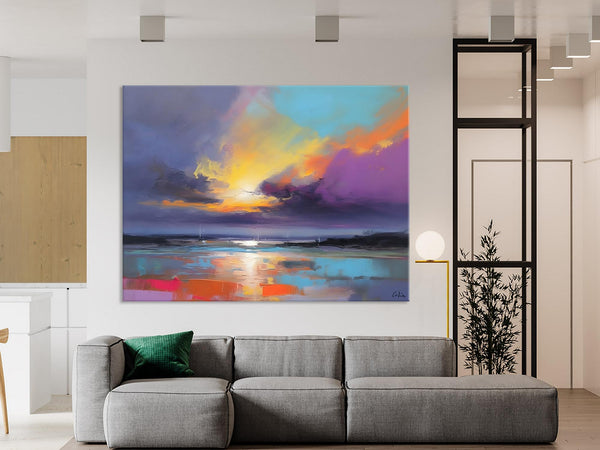 Landscape Painting on Canvas, Hand Painted Canvas Art, Abstract Landscape Artwork, Contemporary Wall Art Paintings, Extra Large Original Art-HomePaintingDecor