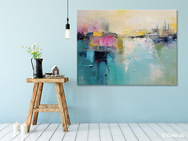 Acrylic Paintings Behind Sofa, Abstract Paintings for Bedroom, Contemporary Canvas Wall Art, Original Hand Painted Canvas Art, Buy Paintings Online-HomePaintingDecor