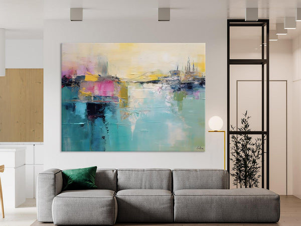 Acrylic Paintings Behind Sofa, Abstract Paintings for Bedroom, Contemporary Canvas Wall Art, Original Hand Painted Canvas Art, Buy Paintings Online-HomePaintingDecor