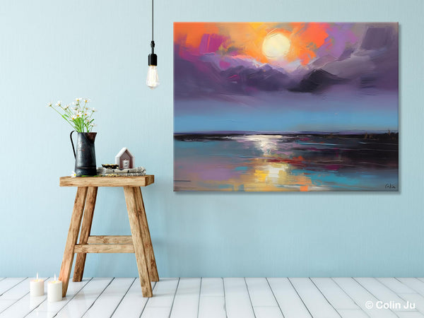 Abstract Landscape Painting on Canvas, Hand Painted Canvas Art, Contemporary Wall Art Paintings for Living Room, Huge Original Art-HomePaintingDecor