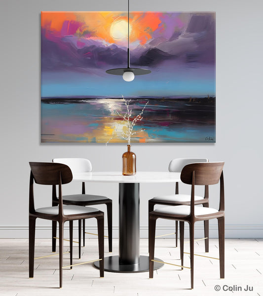 Abstract Landscape Painting on Canvas, Hand Painted Canvas Art, Contemporary Wall Art Paintings for Living Room, Huge Original Art-HomePaintingDecor