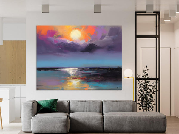 Abstract Landscape Painting on Canvas, Hand Painted Canvas Art, Contemporary Wall Art Paintings for Living Room, Huge Original Art-HomePaintingDecor