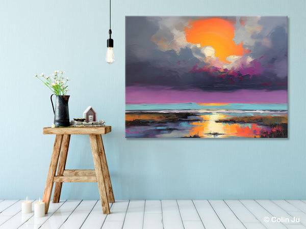 Heavy Texture Paintings, Original Landscape Painting, Large Landscape Painting for Living Room, Bedroom Wall Art Ideas, Modern Paintings for Dining Room-HomePaintingDecor