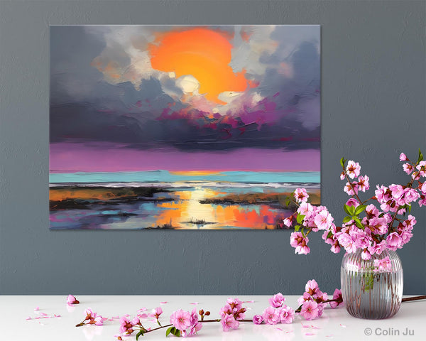 Heavy Texture Paintings, Original Landscape Painting, Large Landscape Painting for Living Room, Bedroom Wall Art Ideas, Modern Paintings for Dining Room-HomePaintingDecor