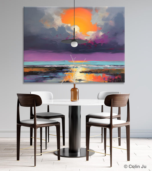 Heavy Texture Paintings, Original Landscape Painting, Large Landscape Painting for Living Room, Bedroom Wall Art Ideas, Modern Paintings for Dining Room-HomePaintingDecor
