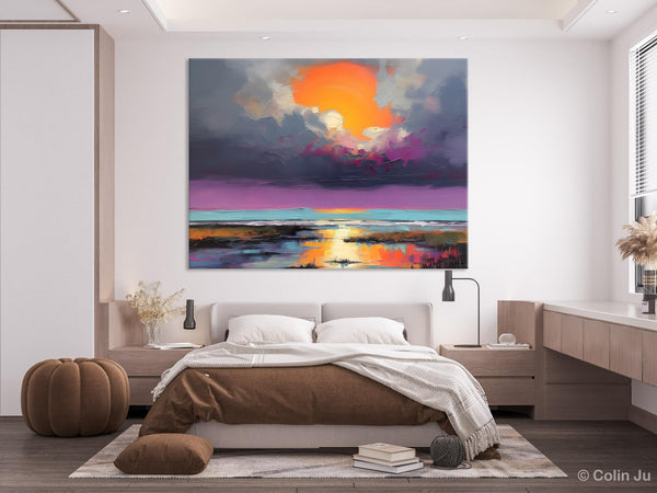 Heavy Texture Paintings, Original Landscape Painting, Large Landscape Painting for Living Room, Bedroom Wall Art Ideas, Modern Paintings for Dining Room-HomePaintingDecor