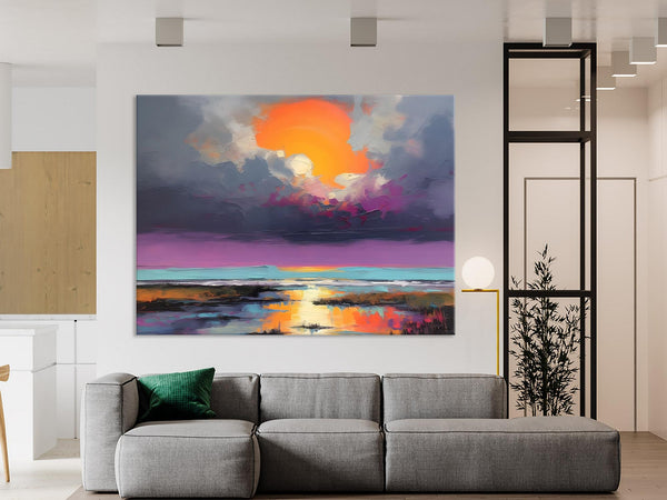 Heavy Texture Paintings, Original Landscape Painting, Large Landscape Painting for Living Room, Bedroom Wall Art Ideas, Modern Paintings for Dining Room-HomePaintingDecor